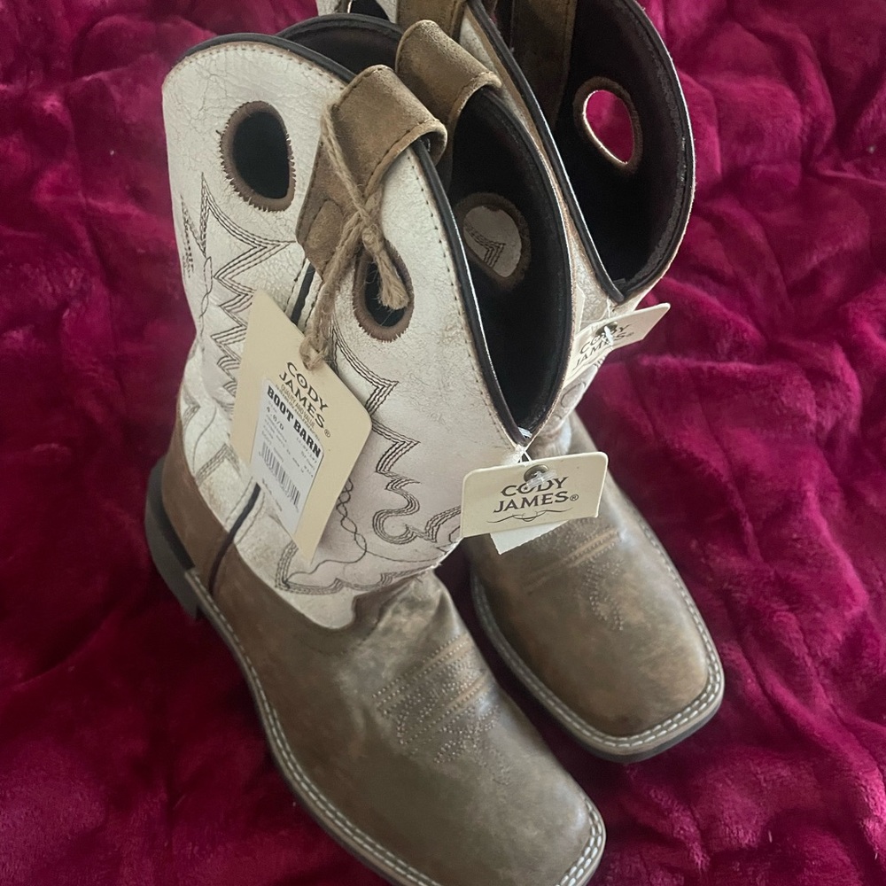 Cody James Kids Western Boots - Brown and Cream